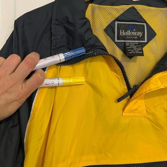HOLLOWAY Yellow and Blue Pullover RACERS Jacket L - Picture 12 of 12
